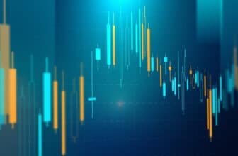 virtual blue and yellow trading chart