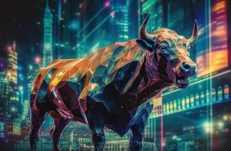 virtual image of a bear for the stock market