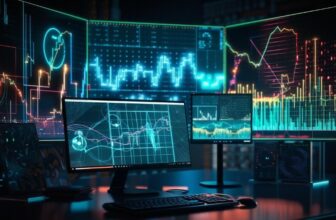 futuristic trading computer setup