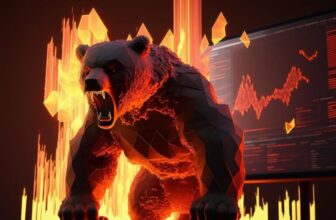 angry forex bear in front of trading chart