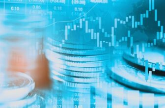 blue forex chart with coins