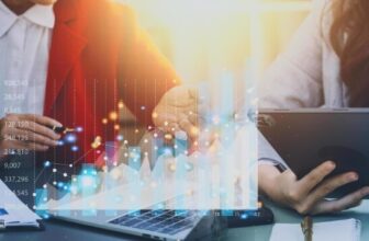 people working with virtual forex chart