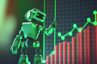 robot and forex chart going up