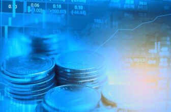 blue forex virtual chart with coins