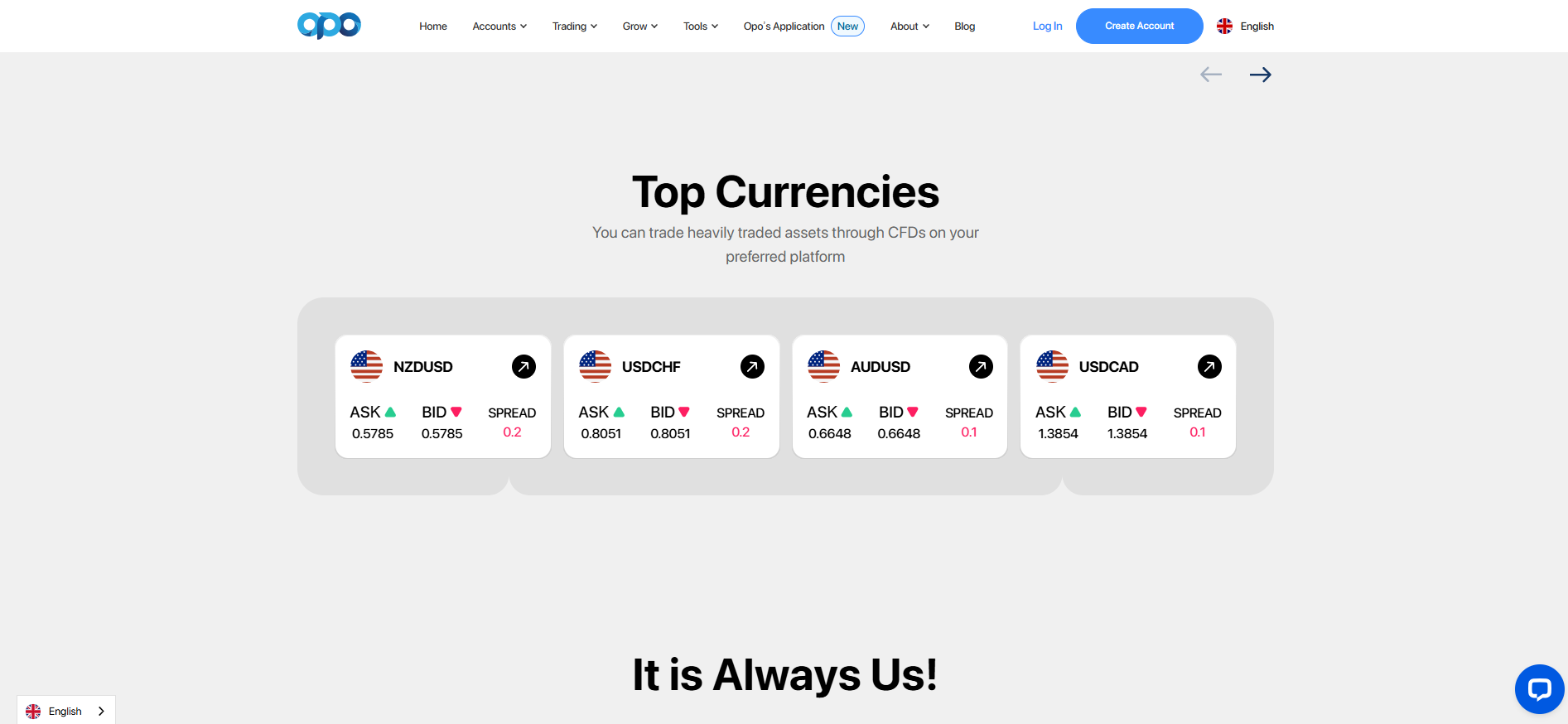 Opofinance Review: Homepage