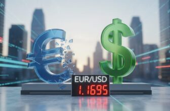 EUR/USD Drops Below 1.1700 as Dollar Gains on Risk Aversion - editorial illustration