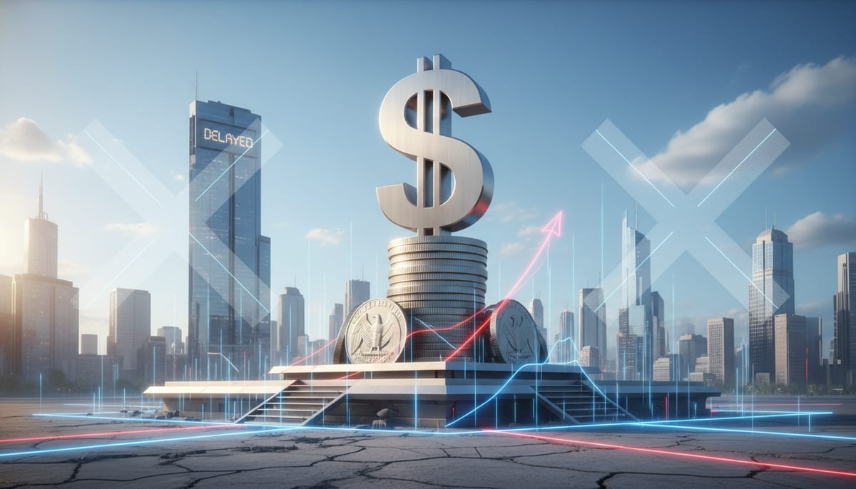 Dollar Rallies as Fed Officials Signal Rate Cuts Aren't Coming Soon - editorial illustration
