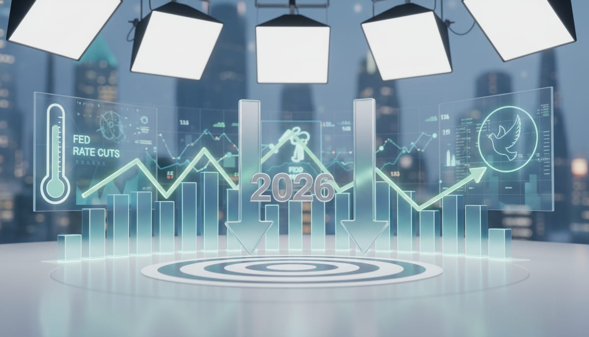 Fed Signals Two Rate Cuts in 2026 as Inflation Cools Toward Target - editorial illustration