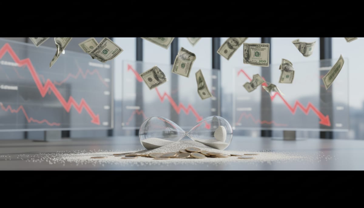 US Dollar Slides to Multi-Week Lows as Fed Rate Cut Bets Surge - editorial illustration