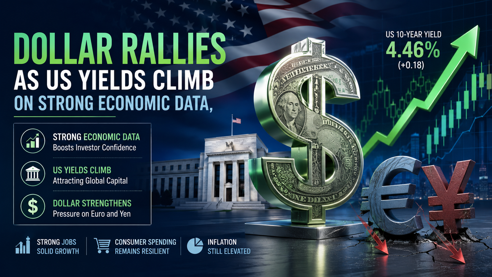 US dollar","Treasury yields