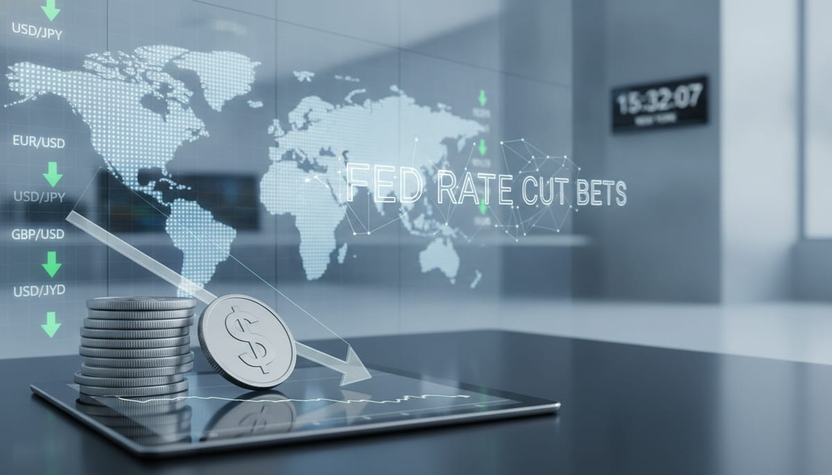 Dollar Slips as Traders Raise Bets on Fed Rate Cuts After Soft US Data - editorial illustration