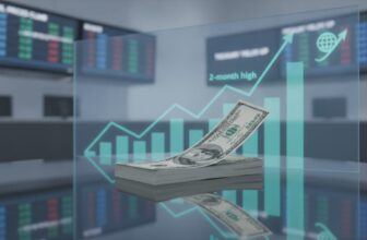 Dollar Holds Near Two-Month High as Oil and Treasury Yields Climb - editorial illustration