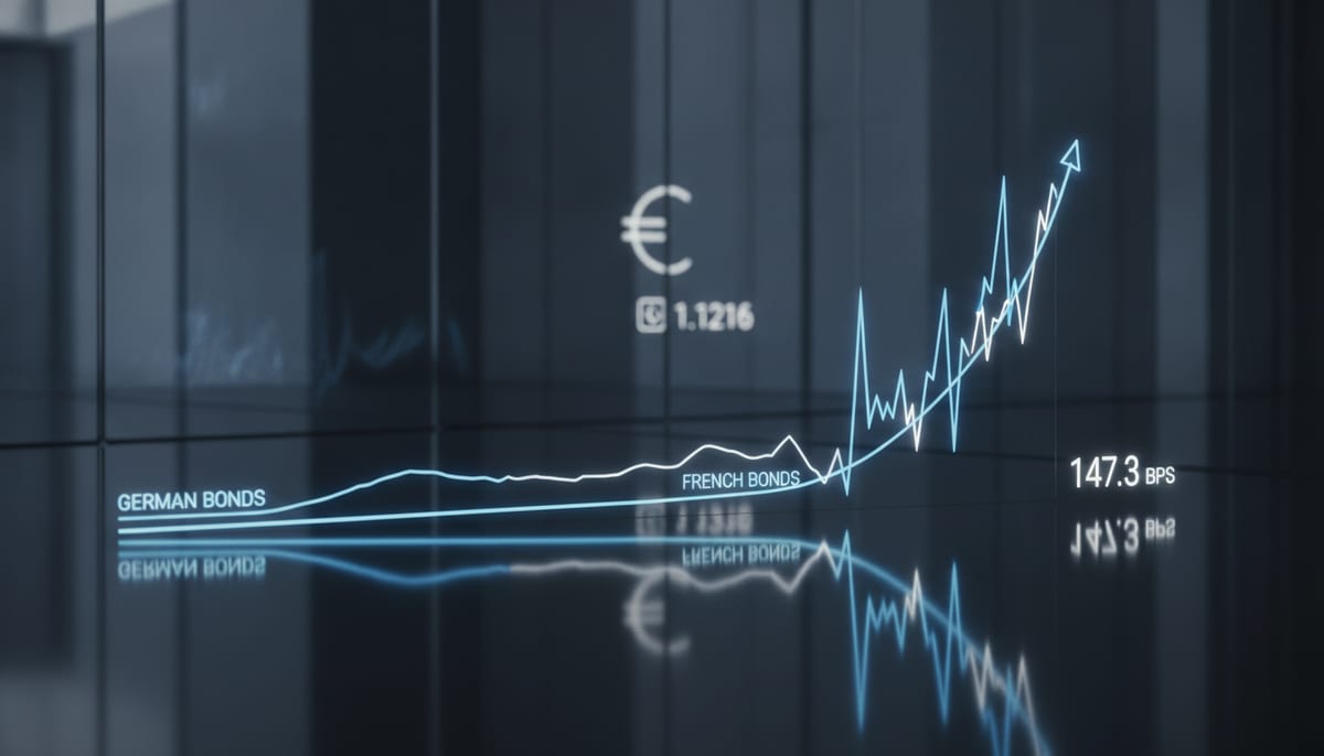 Euro Flat at $1.1216 While French Bond Spread Widens to 147.3 bps - editorial illustration